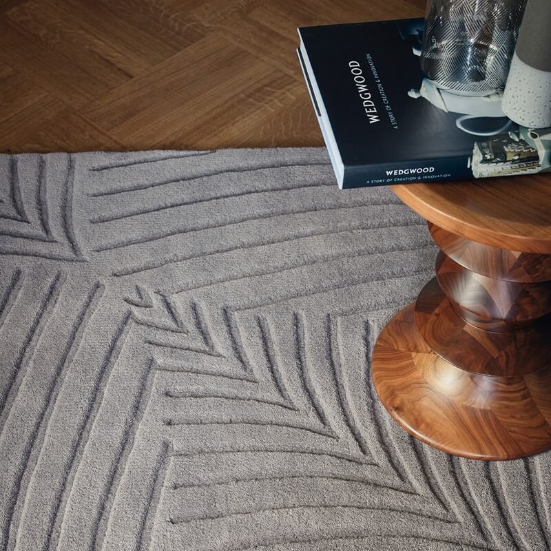 Grey Wool Embossed Rug