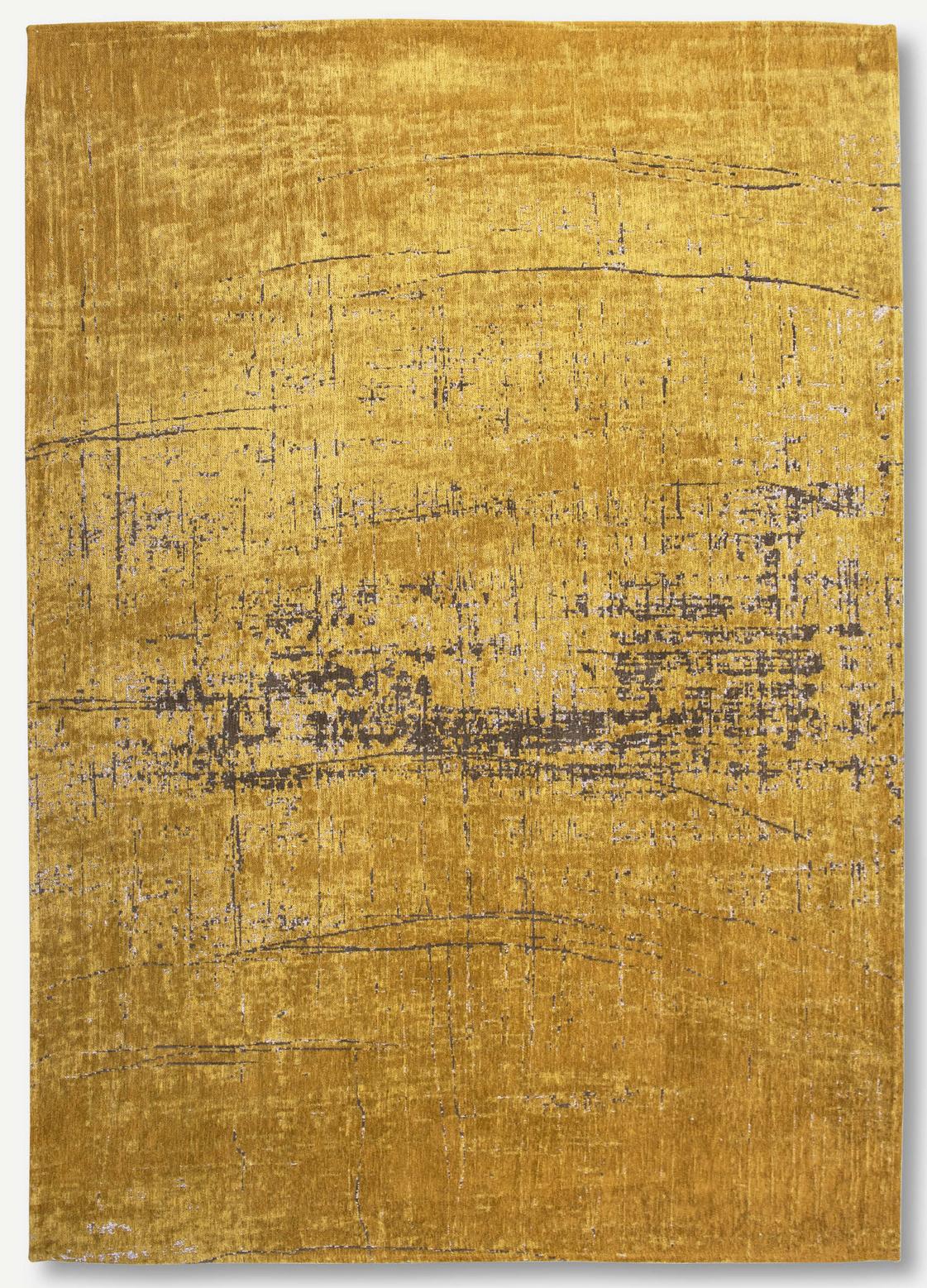Abstract Gold Belgian Rug ☞ Size: 4' 7" x 6' 7" (140 x 200 cm)