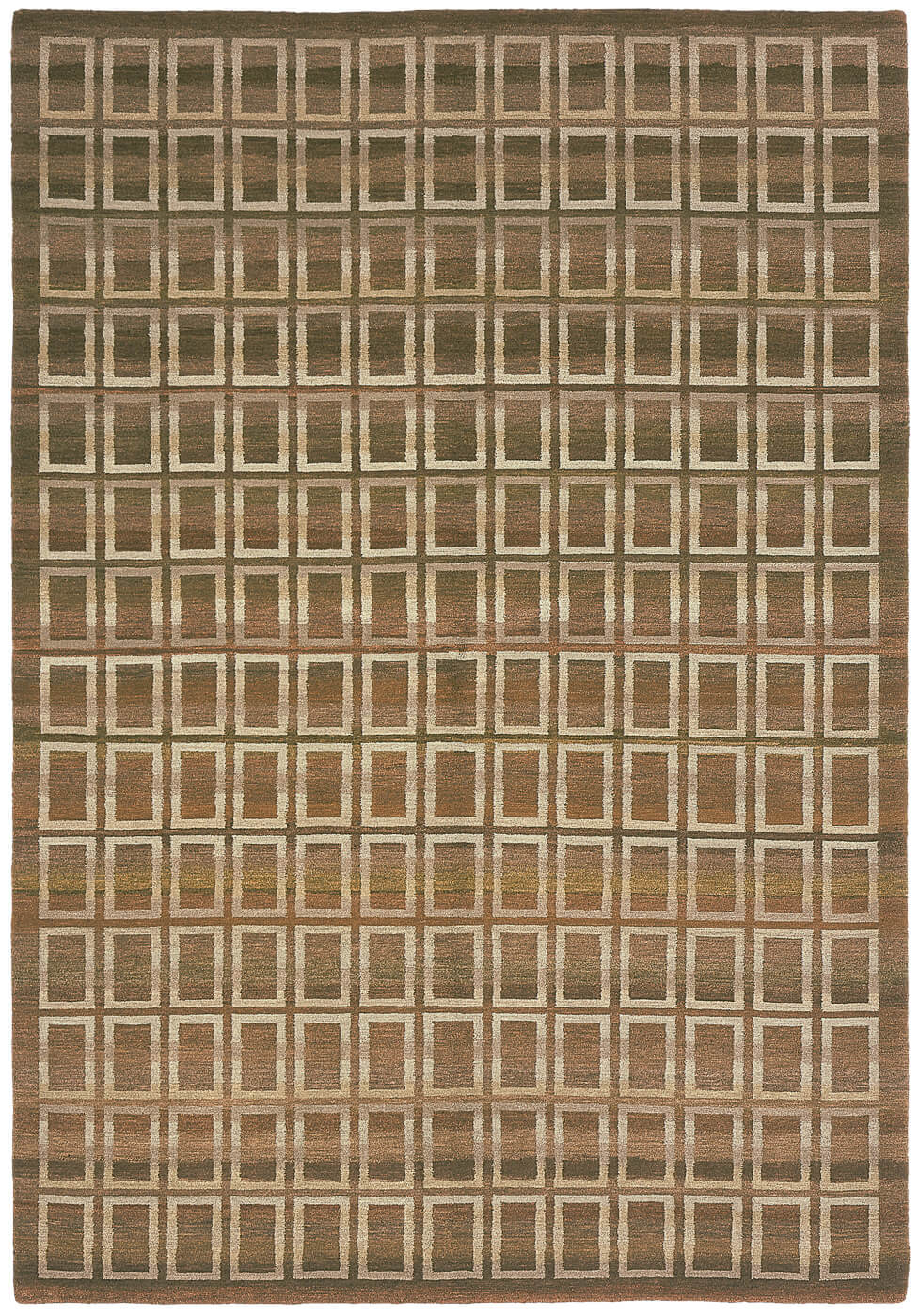 Hand-Knotted Wool Brown Rug