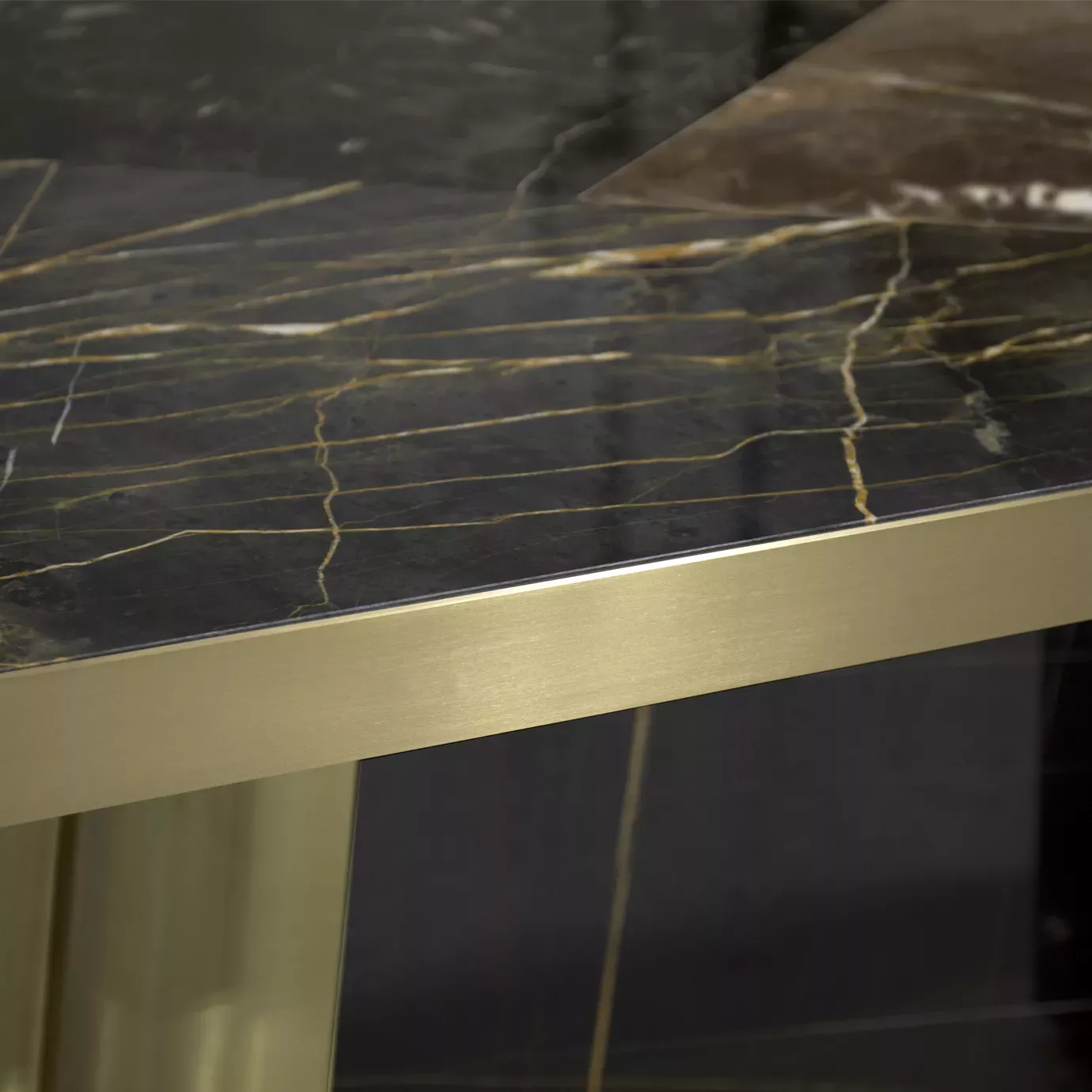 Decovita Black & Gold Granite Dining Table