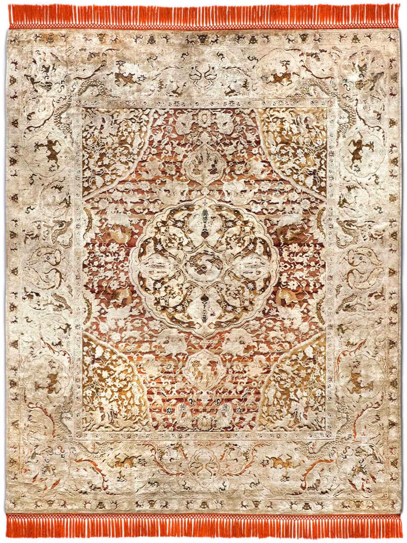 Gold Hand Knotted Rug