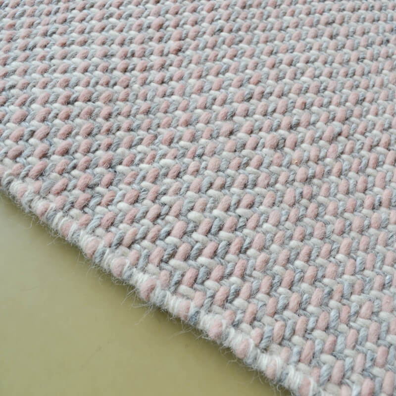 Hand-Woven Wool Pink Rug ☞ Size: 250 x 350 cm