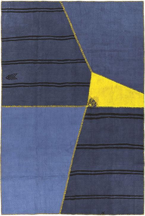 Patchwork Blue / Yellow Rug