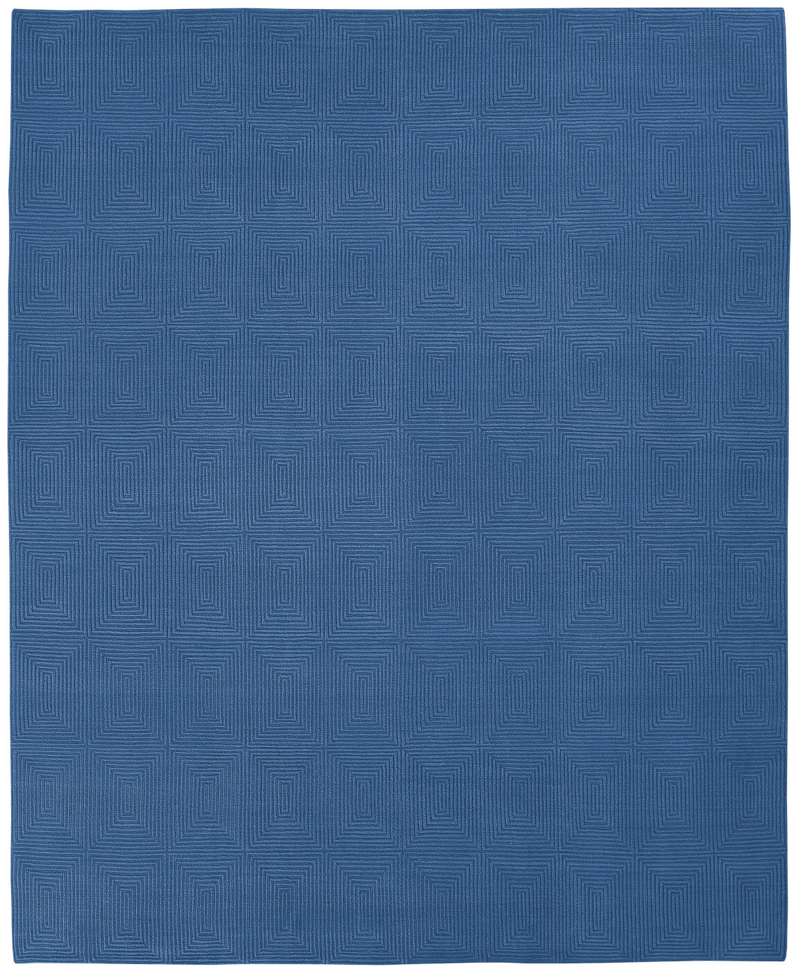 Deep Embossed Blue Rug