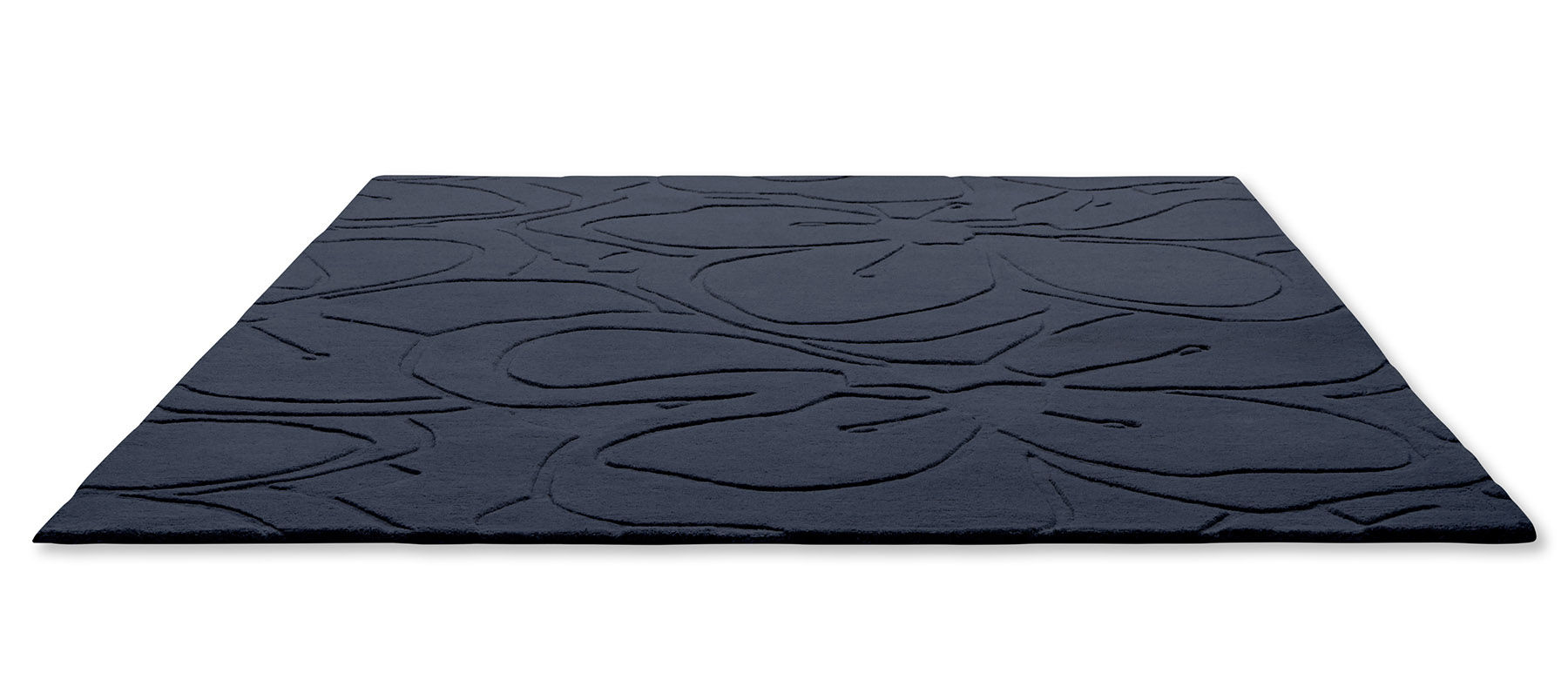Romantic Magnolia Blue Designer Rug ☞ Size: 4' 7" x 6' 7" (140 x 200 cm)