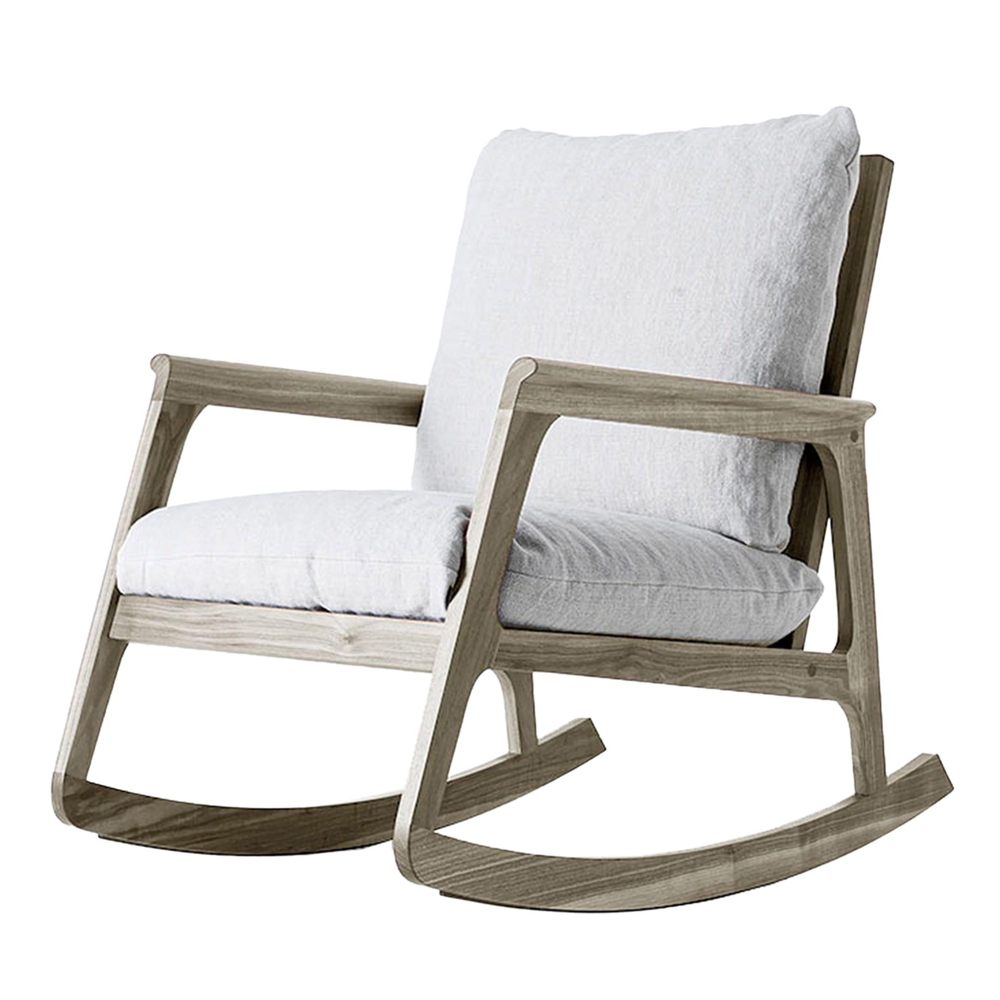 Momento Grey Rocking Chair | Upholstery: Linen BEL-LINO G077 11