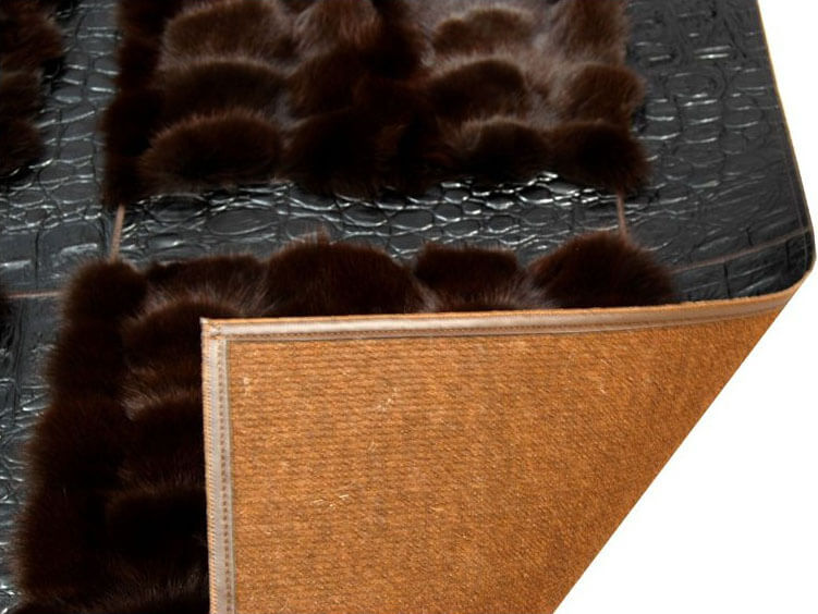 Fox Real Fur Brown Rug ☞ Size: 270 x 360 cm