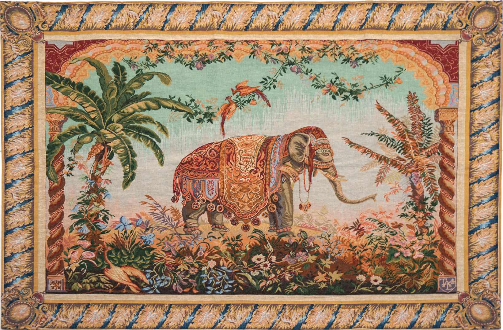 Elephant Ornaments Wall Tapestry