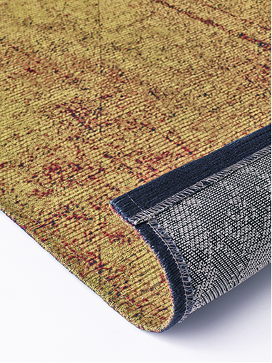 Abstract Gold / Blue Rug
