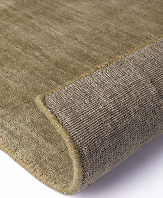 Plain Hand Woven Wool Gold Rug ☞ Size: 160 x 230 cm