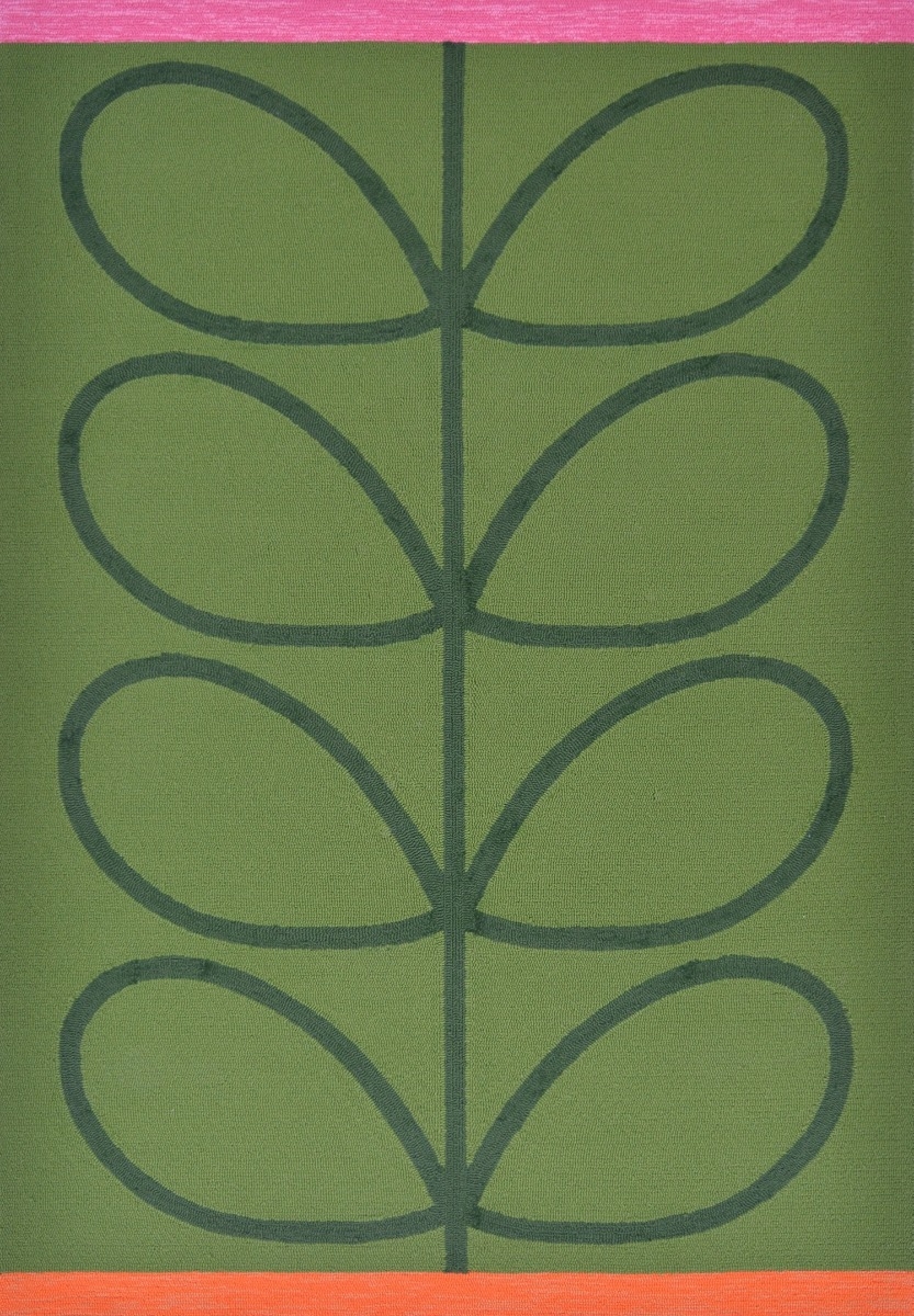 Giant Leaves Outdoor Handwoven Green Rug