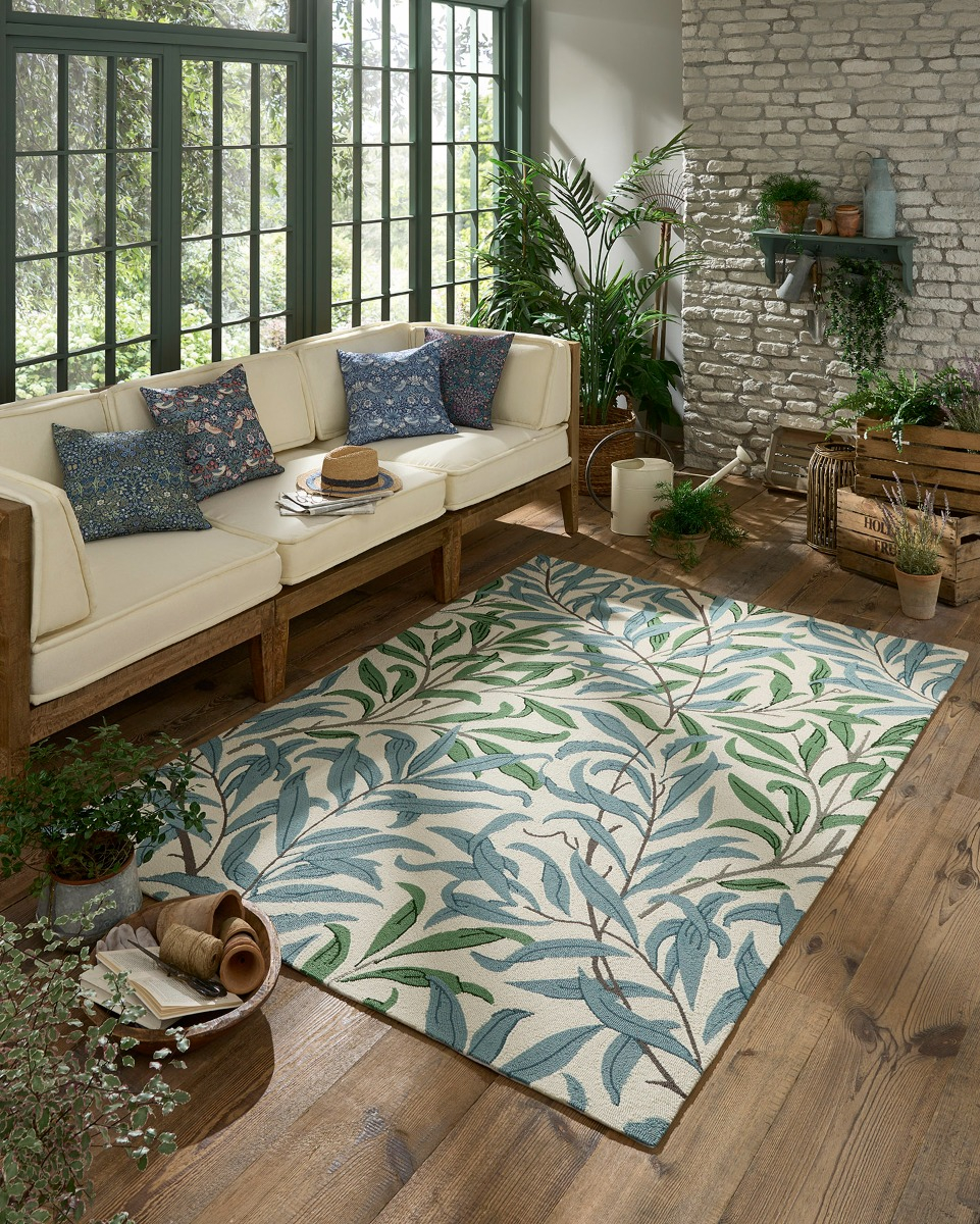 Outdoor Handtufted Green & Blue Rug