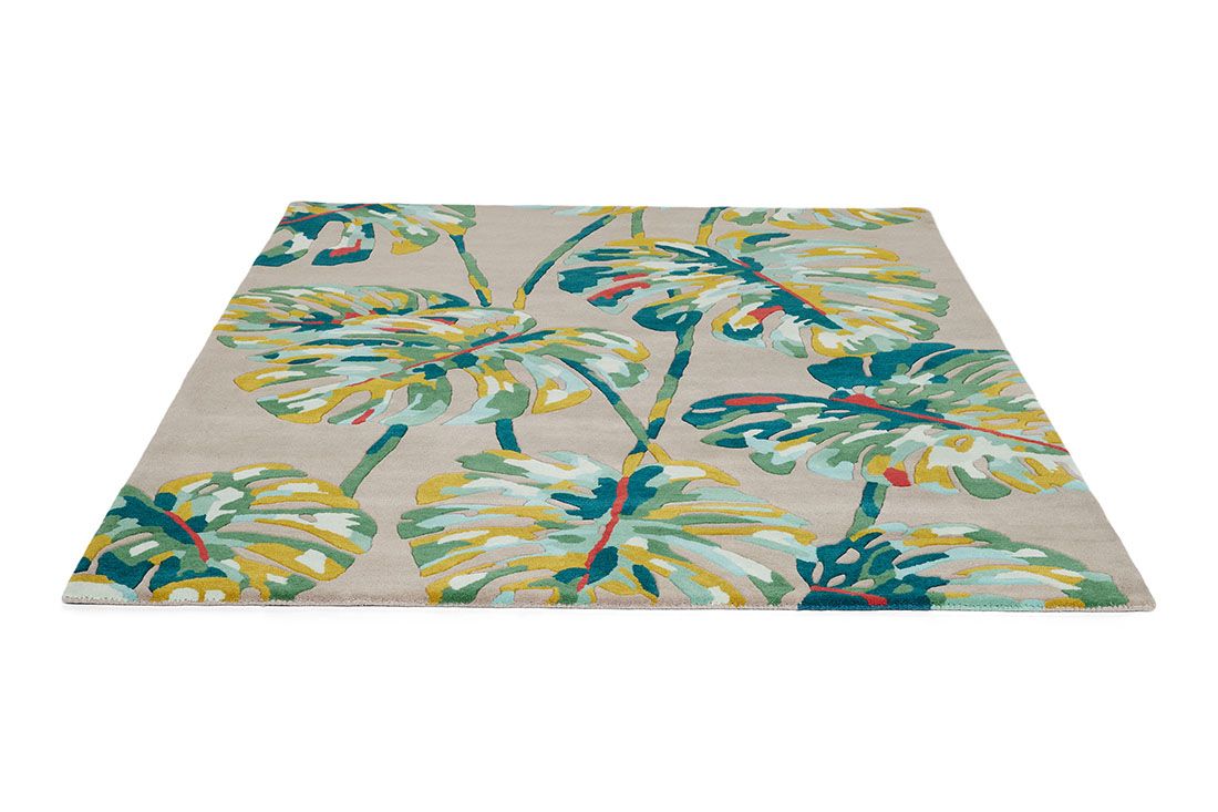 Coonut Leaves Green Rug ☞ Size: 5' 7" x 8' (170 x 240 cm)