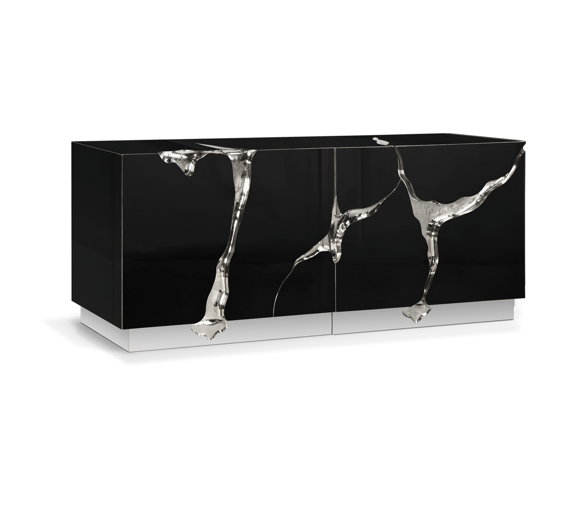 Fissure Silver & Black Sideboard