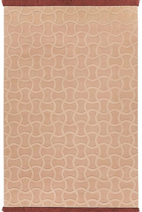 Wool Embossed Pink Handmade Rug