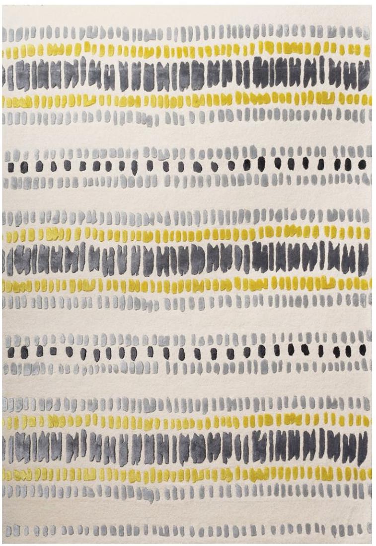 Striped Citron Hand Made Rug