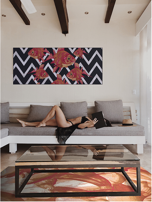 Fish Flat Pile Rug