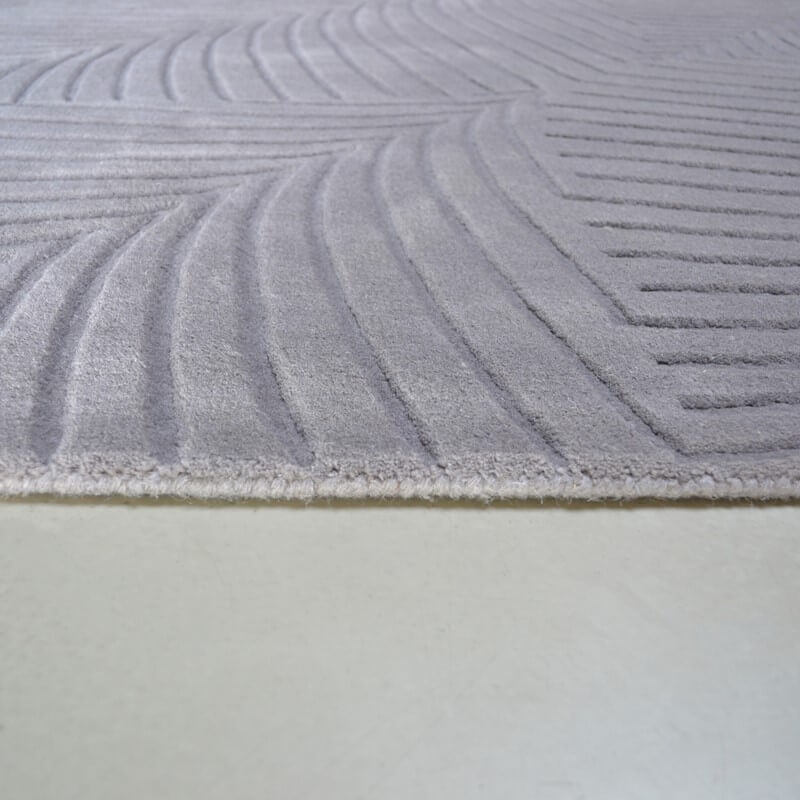 Grey Wool Embossed Rug