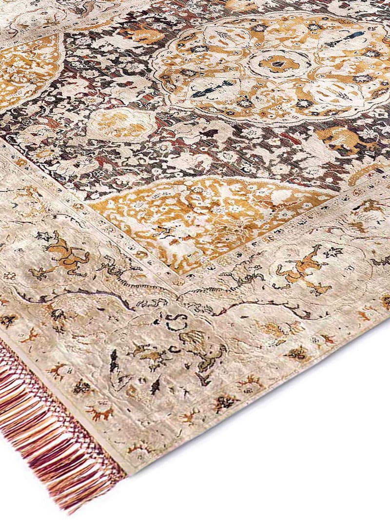 Gold Hand Knotted Rug