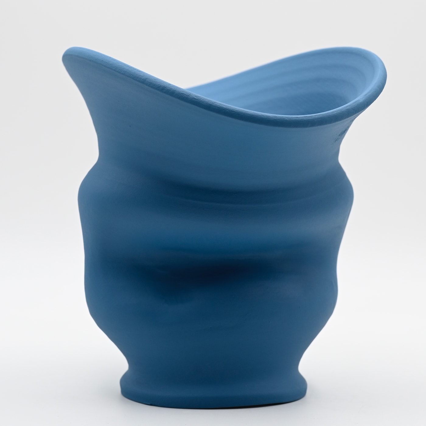 Light Blue Hand Sculptured Vase