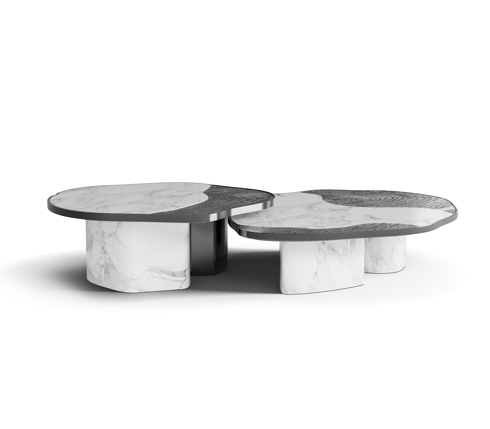 Athena Calacatta Marble & Onyx Table Set