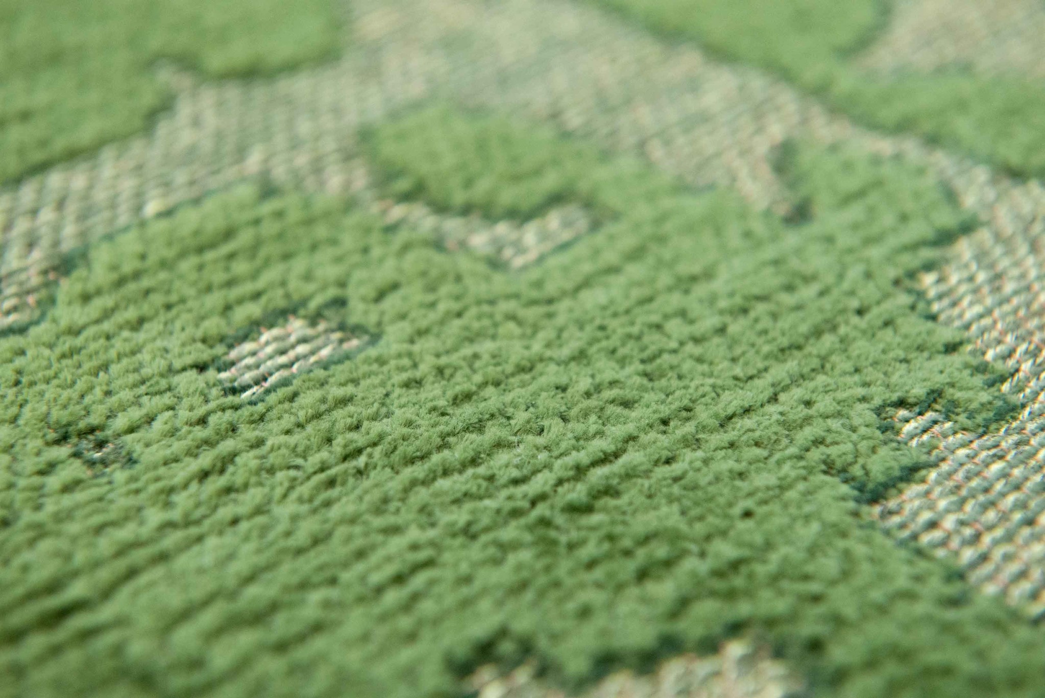 Abstract Green Belgian Rug