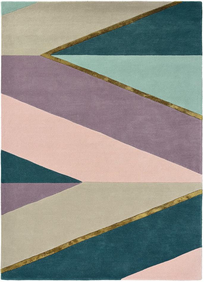 Hand-Tufted Pink Geometric Rug