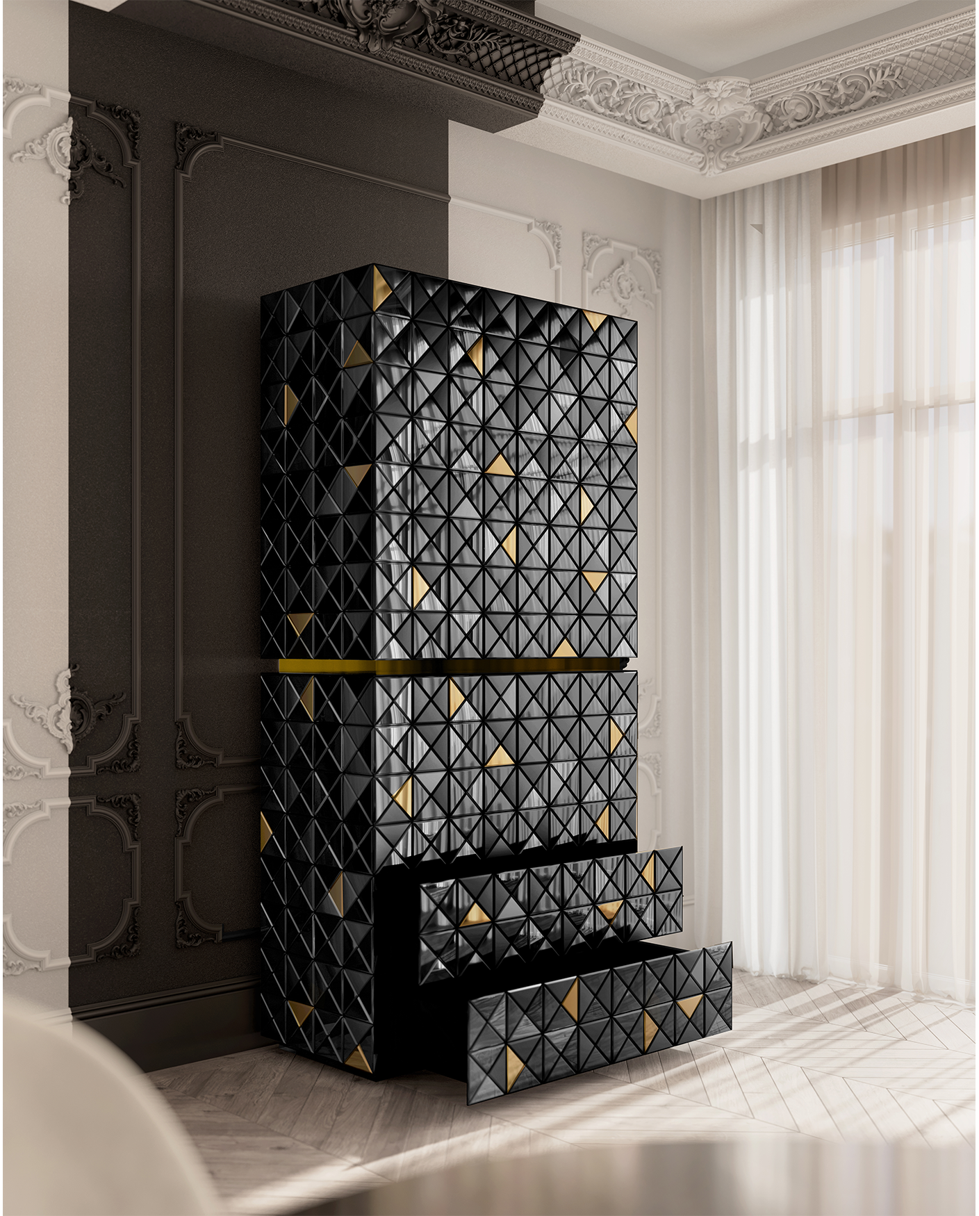 Mosaic II Black Cabinet