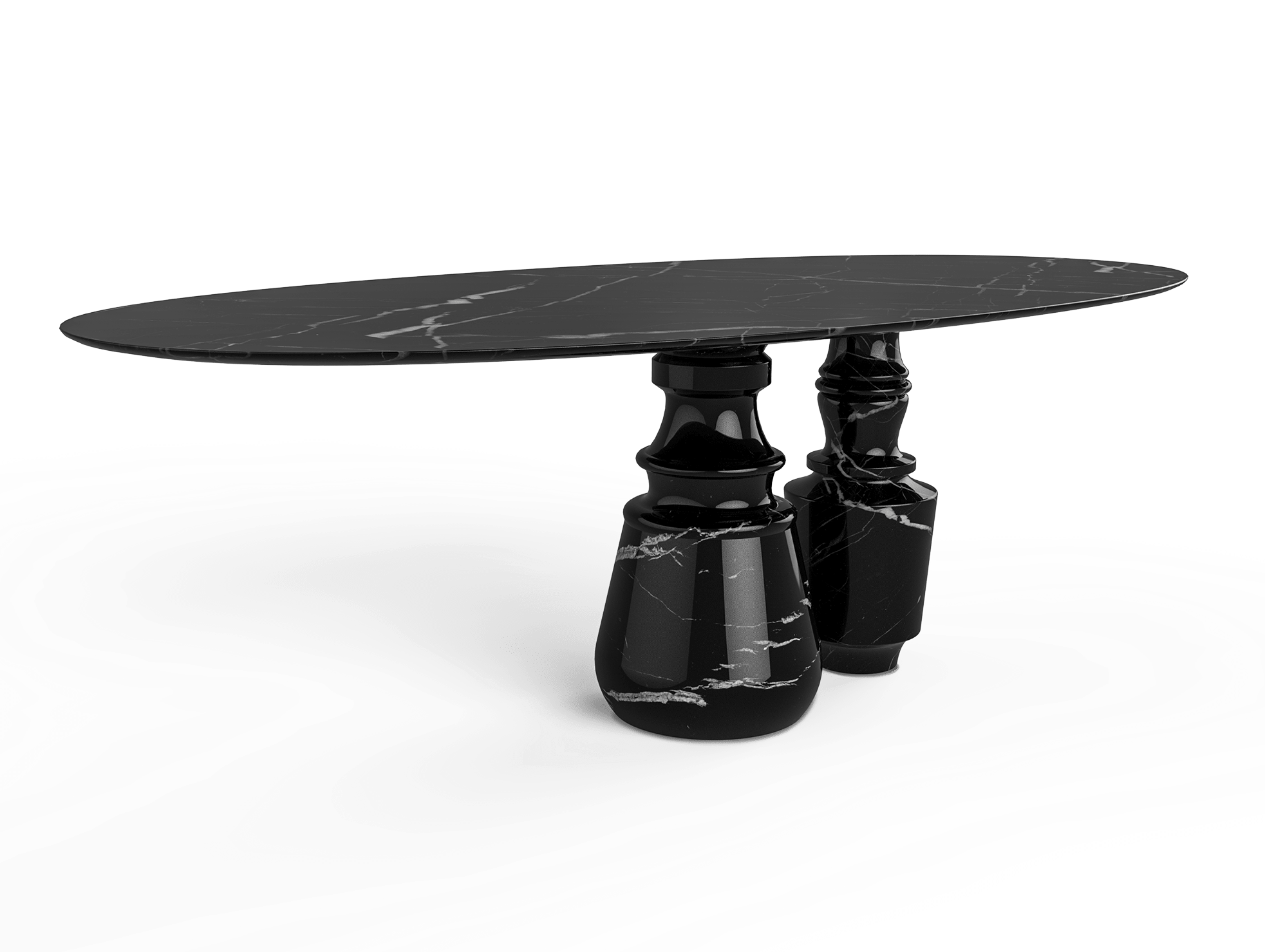 Obsidian Oval Nero Marquina Dining Table
