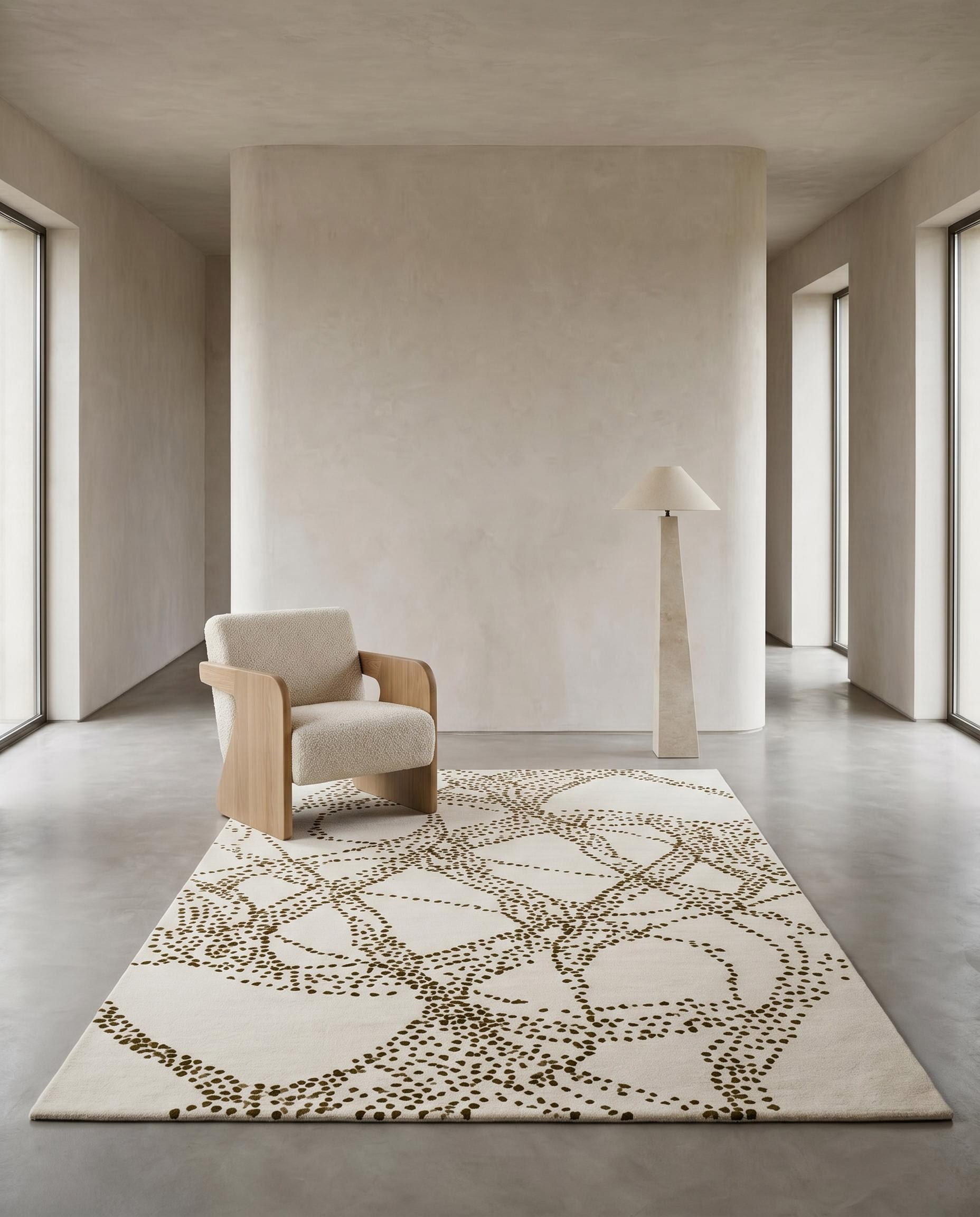 Rope Lattice Sand Handcrafted Rug