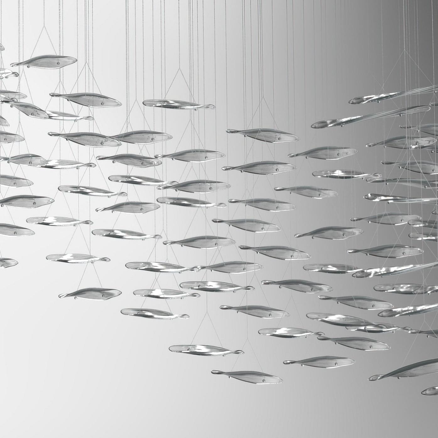 Modern Glass Leaf Waterfall Chandelier