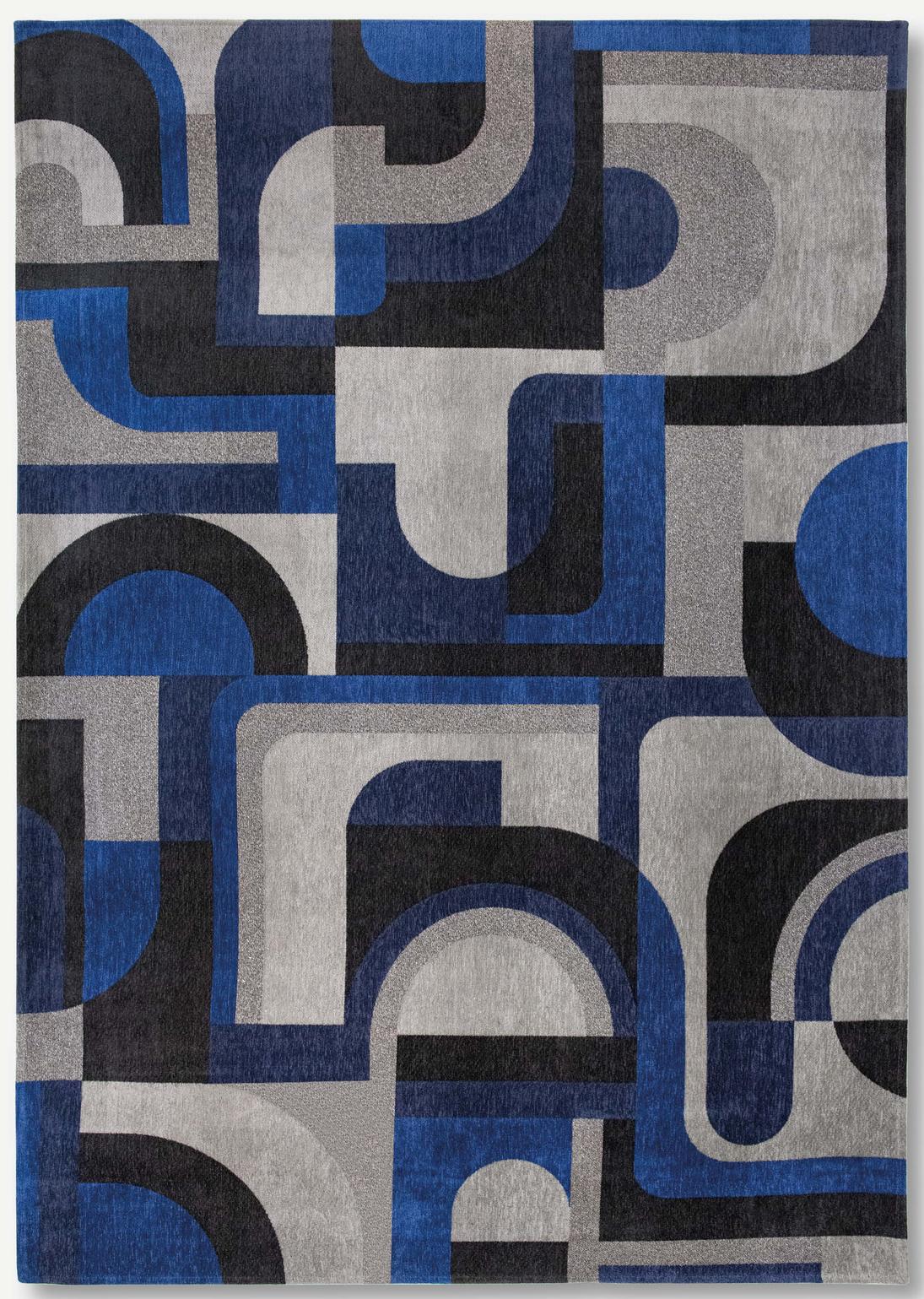 Geometric Blue Flatwoven Rug