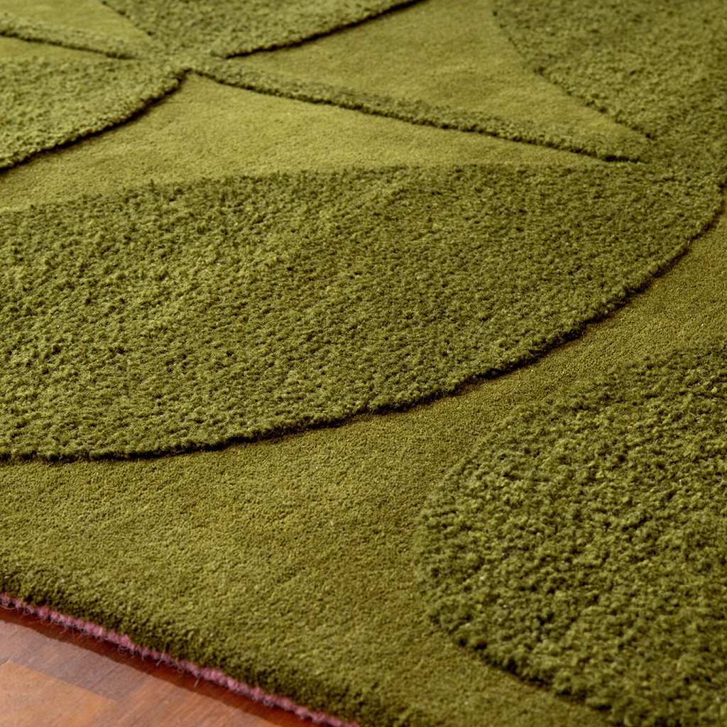 Solid Designer Green Rug