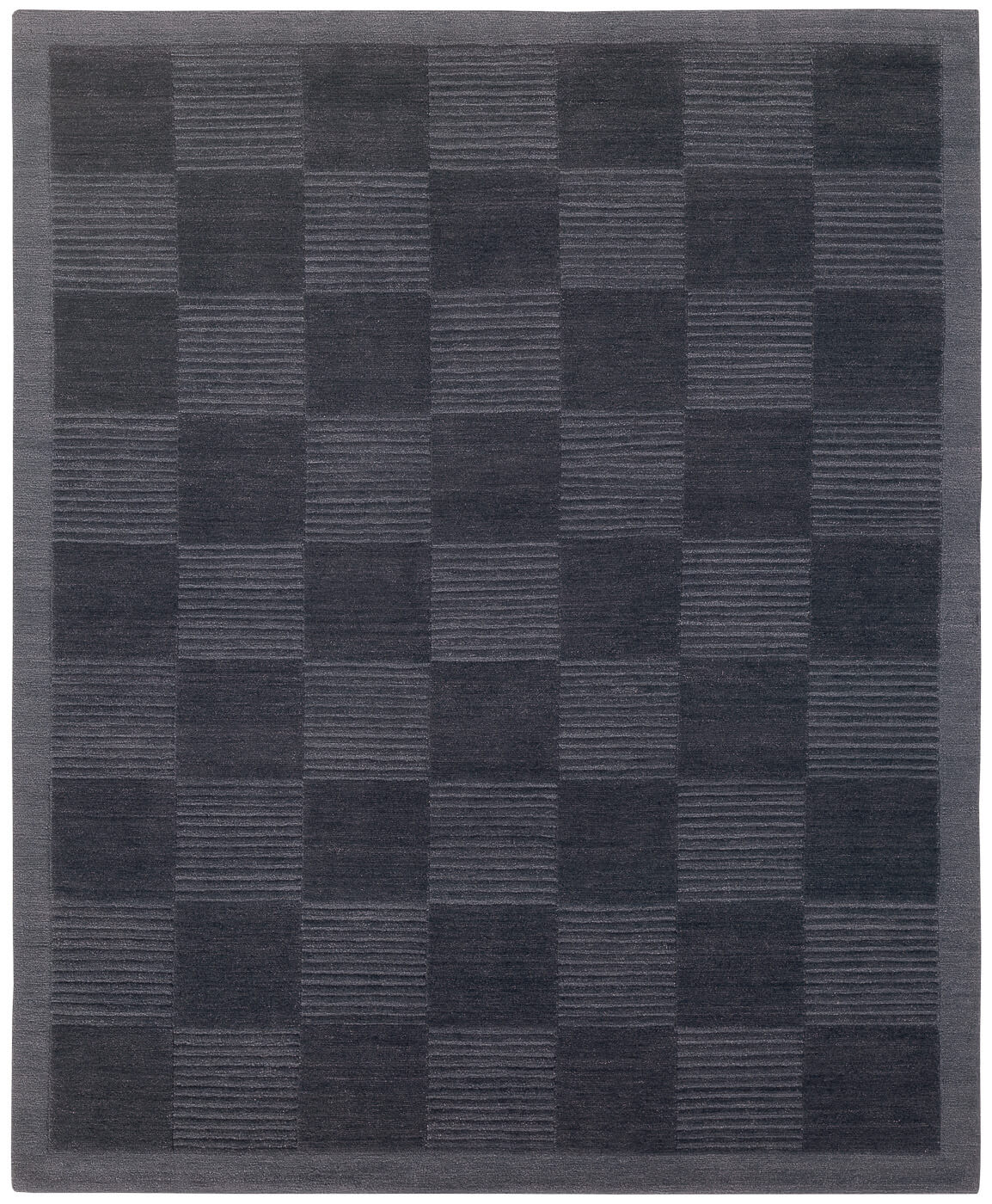 Hand-Knotted Deep Embossed Grey Rug