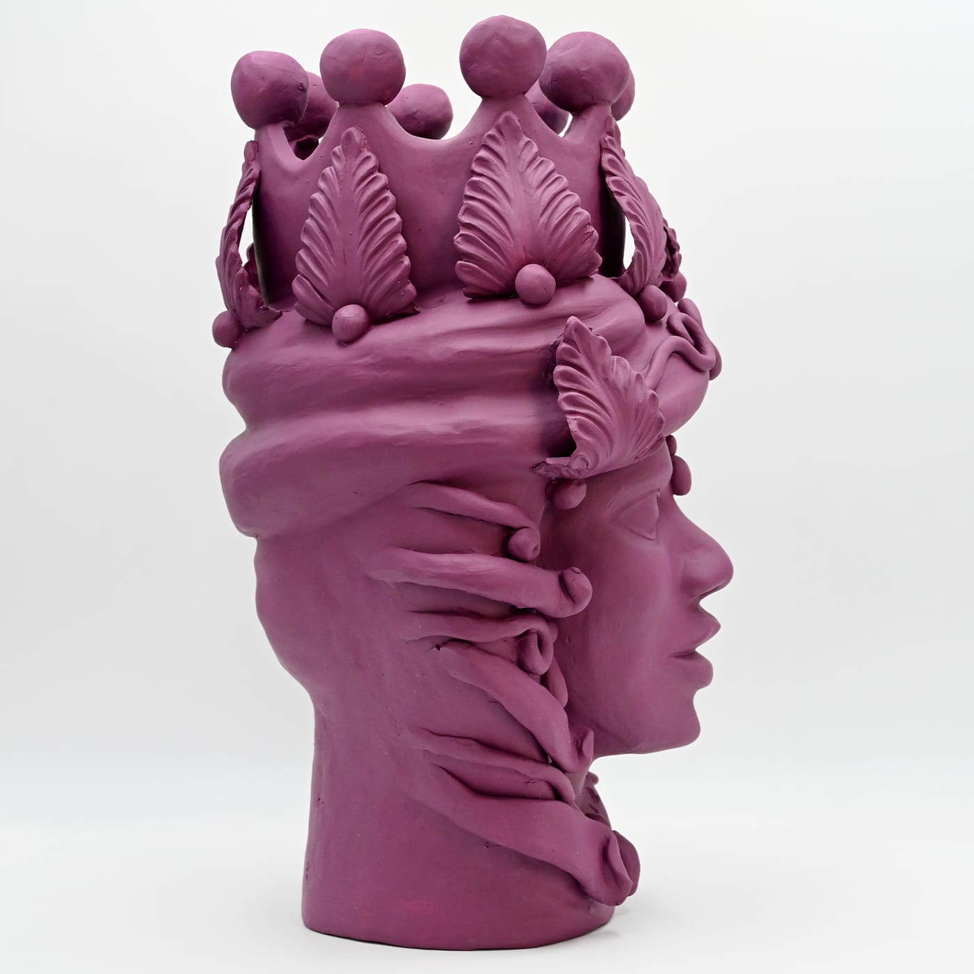 Moor's Head Purple Handmade Sculpture