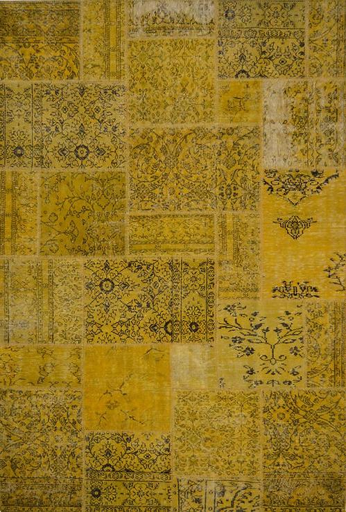 Yellow Patchwork Handmade Rug