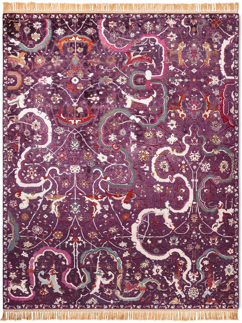 Tabriz Purple Hand Woven Rug