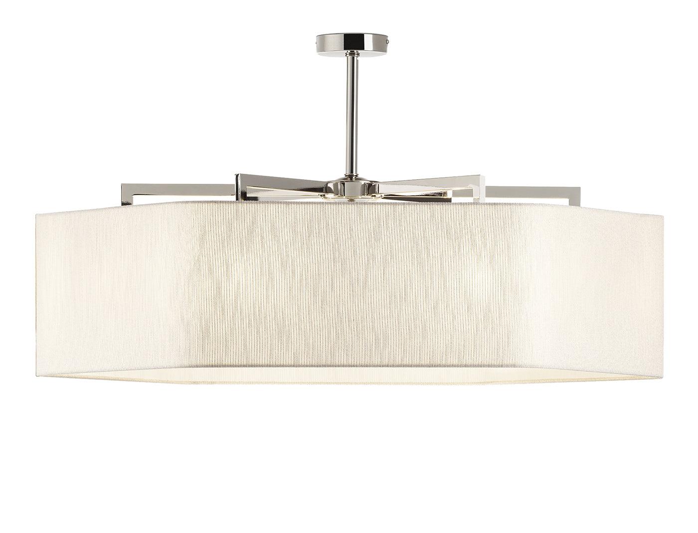 Polished Nickel Hexagon Chandelier