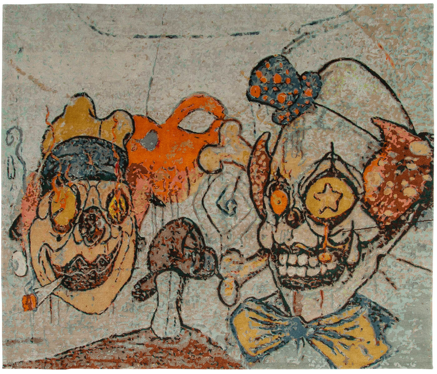 Hand-Knotted Clowns Rug