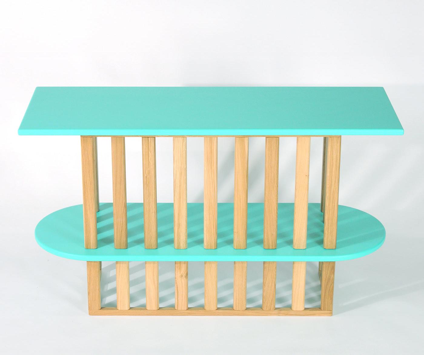 Green Two-Tier Bookcase