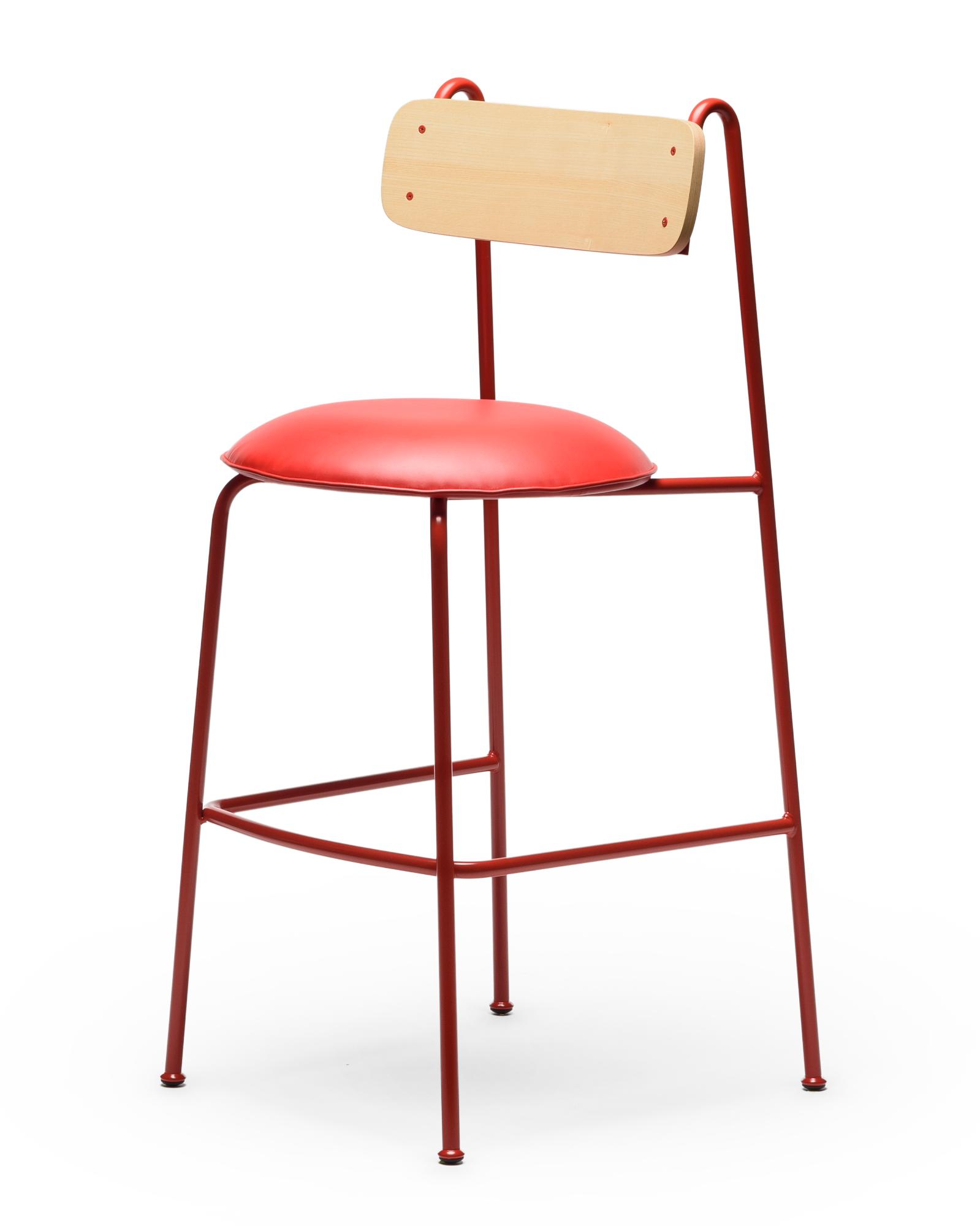 Lena SG-75 Red Ash Wood Bar Chair