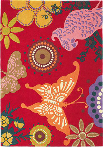 Xian Butterfly Handmade Rug ☞ Size: 2' 4" x 4' 7" (70 x 140 cm)