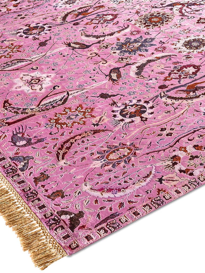 Kerman Pink Hand-Woven Rug ☞ Size: 170 x 240 cm