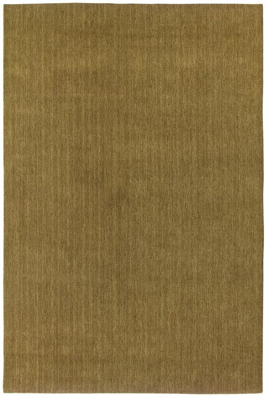 Plain Hand Woven Wool Gold Rug ☞ Size: 6' 7" x 10' (200 x 300 cm)