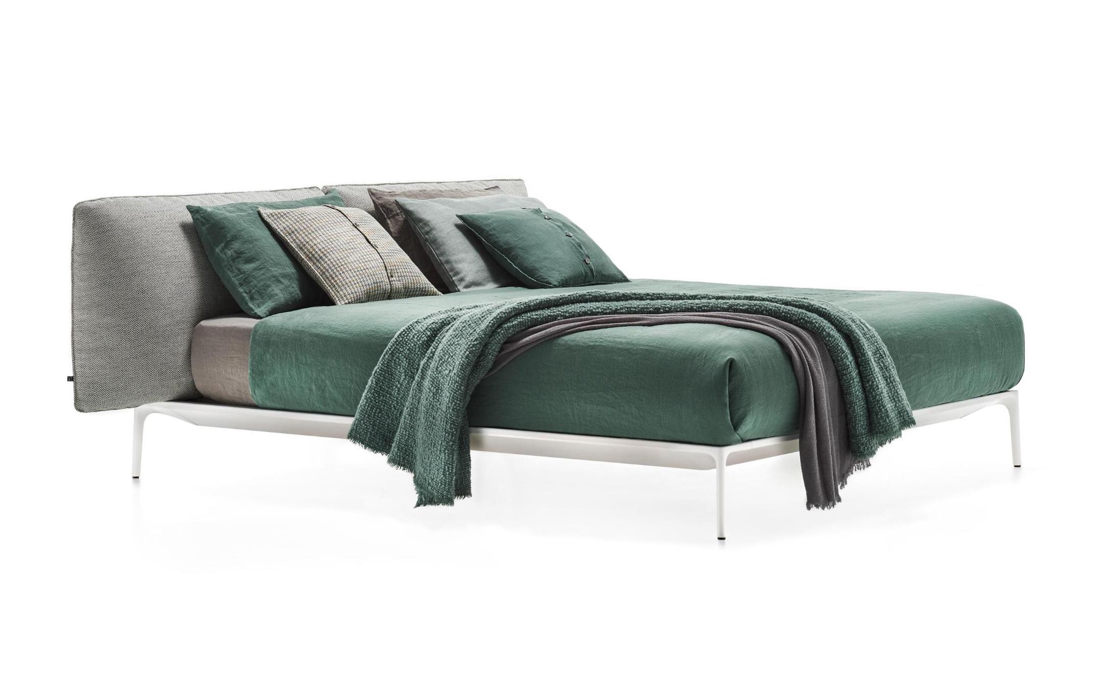 Yale Bed With Low Headboard Italy | Structure: Matt Painted Bronze X100 | Dimensions: 160 x 200 cm