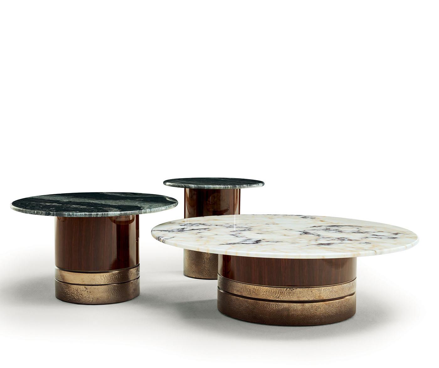 Alma Round Marble Top Side Table