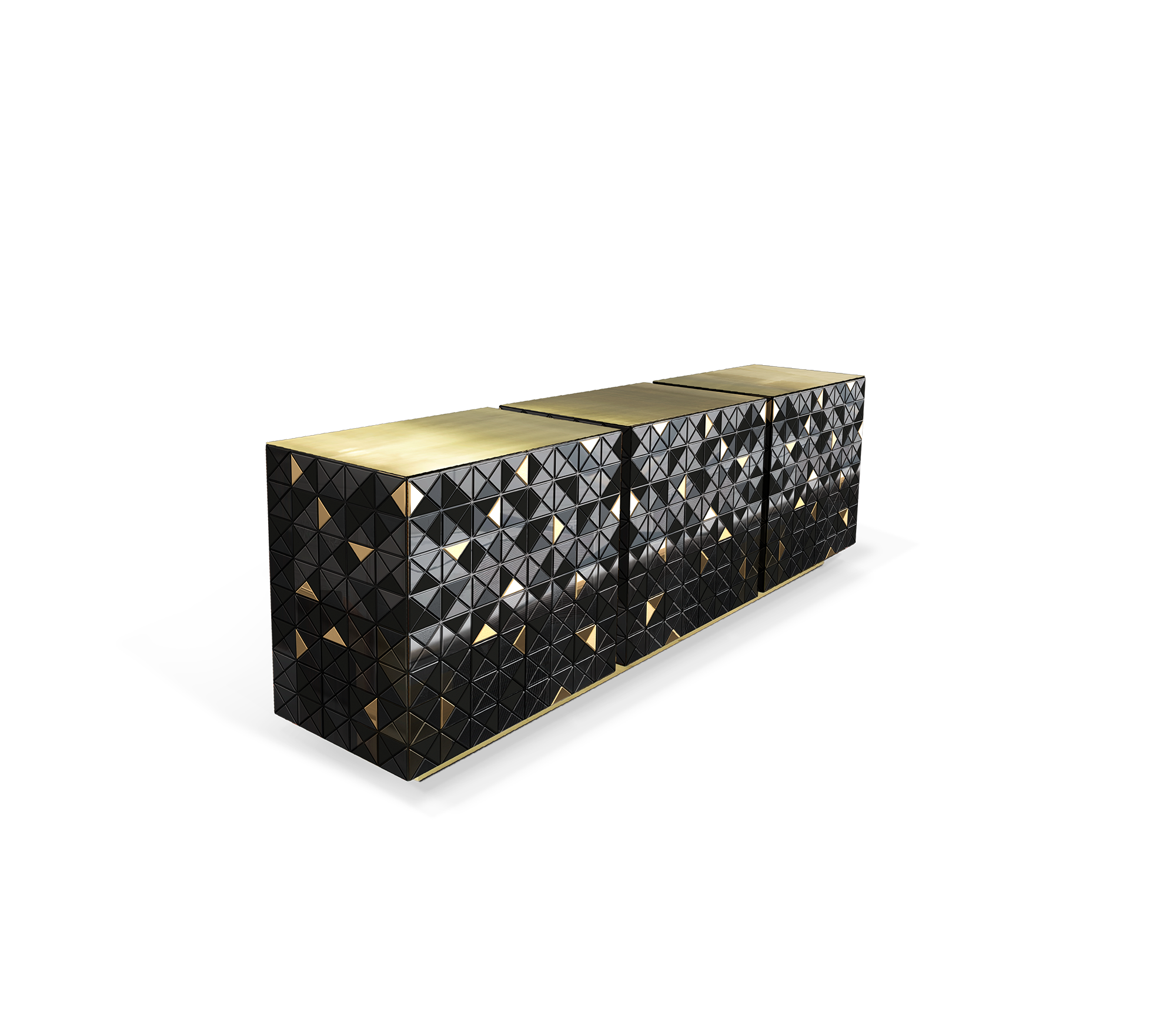 Mosaic Gold & Black Sideboard