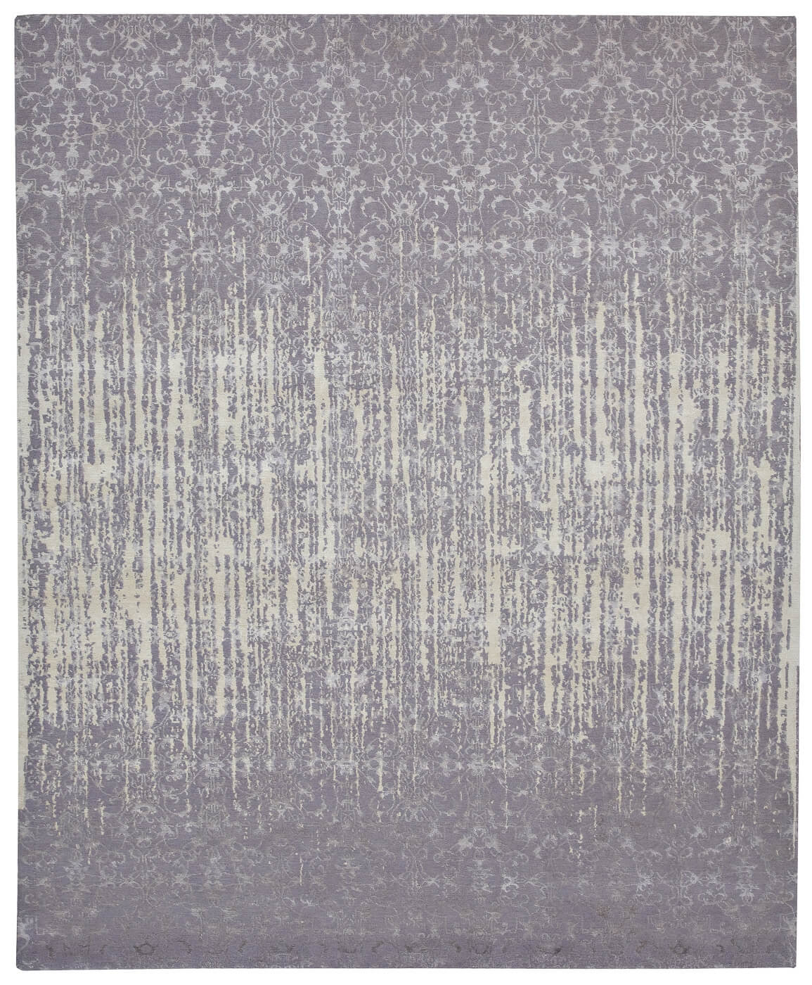 Faded Hand-knotted Grey Rug