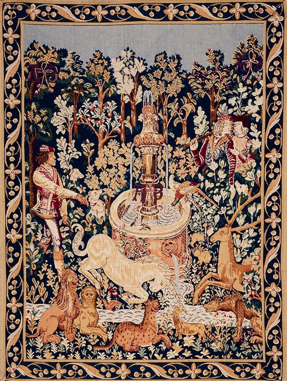 Unicorn at the Fountain with Border Tapestry