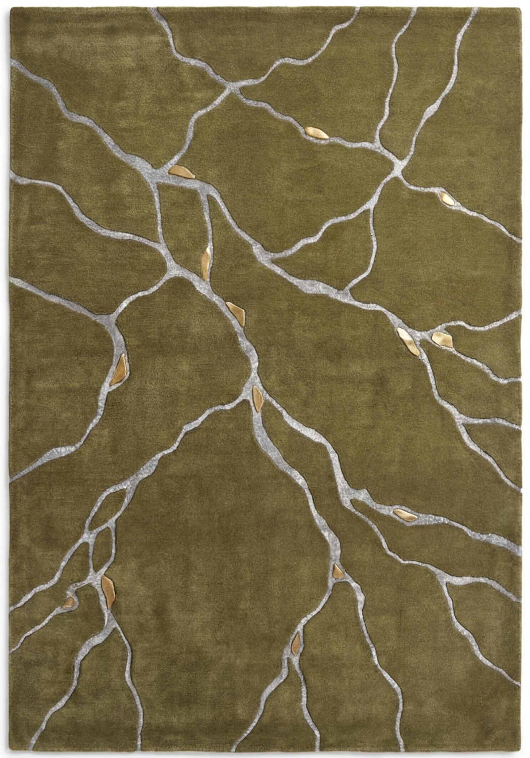 Vein Olive Handcrafted Rug